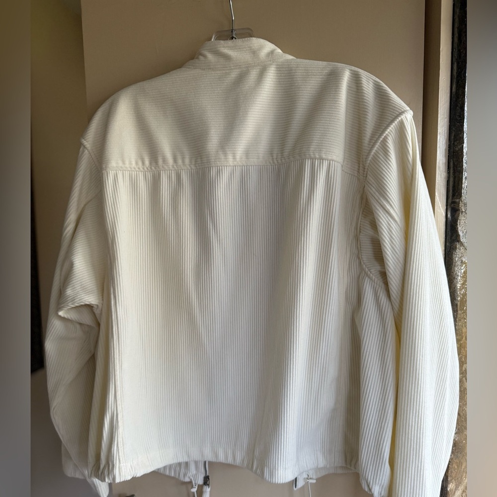 Max Studio Cream Ribbed Zip Jacket - Picture 5 of 6